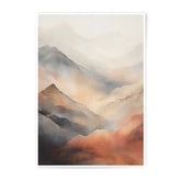 Mountain Range Photographic Print, Abstract Landscape Art, Neutral Tones, Modern Wall Decor, Home Office Art, Printable Mountain Scenery - Tawshia
